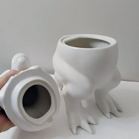 White Target Threshold T Rex Ceramic Dinosaur Cookie Jar Canister Stoneware